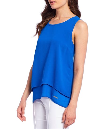 michael michael kors sleeveless lace top|Michael Kors layered look top.